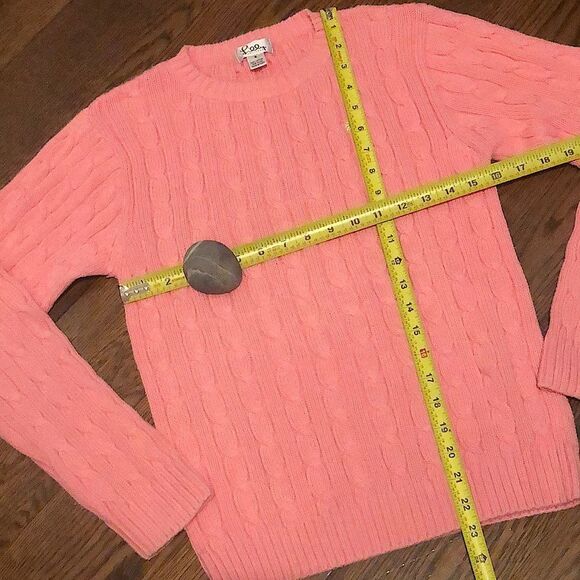 LILY PULITZER Women’s Pink Cable Knit Sweater Size S - Picture 4 of 9